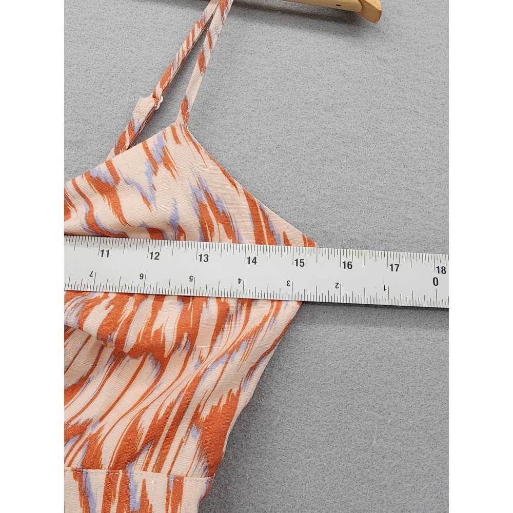 Nine West Petites Ikat Print High-Low Midi Dress Rust Orange Sleeveless PXS New - Picture 11 of 12